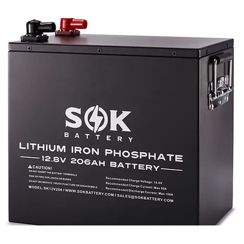 (image for) SOK Battery, SK12V206, 12V 206Ah LiFePO4 Lithium Iron Phosphate Battery Pack