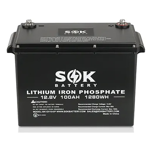 (image for) SOK Battery, SK12V100P, 12V 100AH, PLASTIC BOX, with Bluetooth