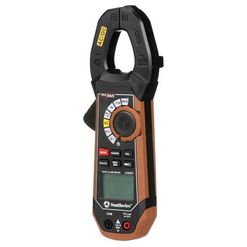 (image for) Southwire, 65031840, 400A AC/DC Clamp Meter with True RMS, Built-In NCV, Worklight, and Third-Hand Test Probe Holder