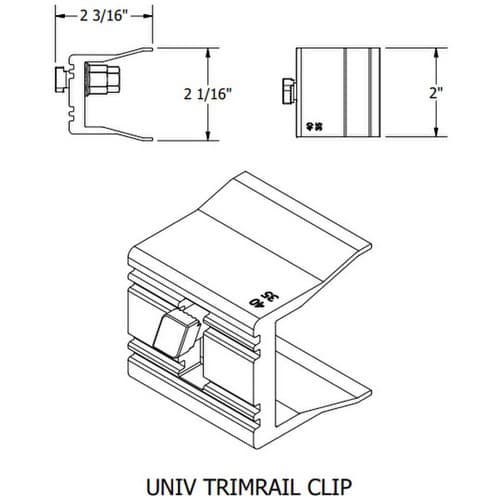 (image for) UniRac, 250111U, SFM Trimrail V2 Univ Clip W/Hdw