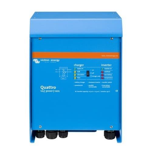 Victron Energy, QUA245023110, Quattro 24/5000/120-100/100 120Vac +50A aux Inv./Ch. (image for) Victron Energy, QUA245023110, Quattro 24/5000/120-100/100 120Vac +50A aux Inv./Ch.