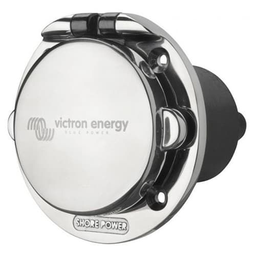(image for) Victron Energy, SHP301602000, Power Inlet stainless with cover 16A/250Vac (2p/3w)